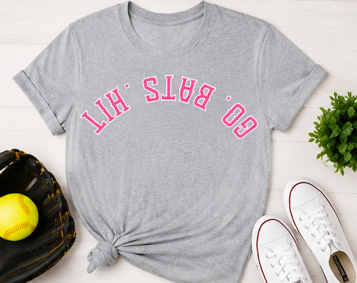 GO. BATS. HIT. Upside-Down spirit T-Shirt - Performance Collection