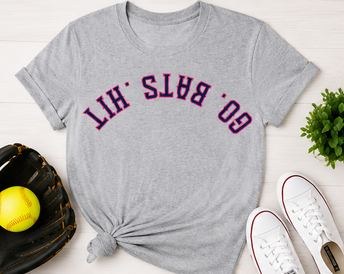 GO. BATS. HIT. Upside-Down spirit T-Shirt - Performance Collection