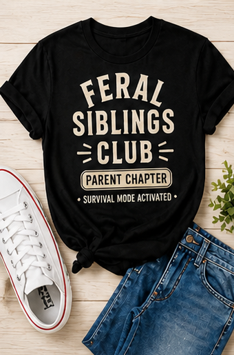 Feral Siblings Club – Parent Chapter | Survival Mode Activated T-Shirt