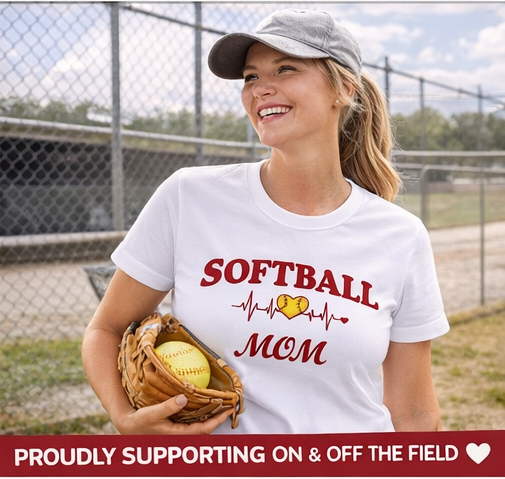 Softball Mom Heartbeat T-Shirt