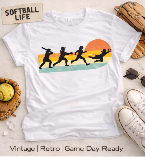 Softball Life – Vintage Sunset T-Shirt
