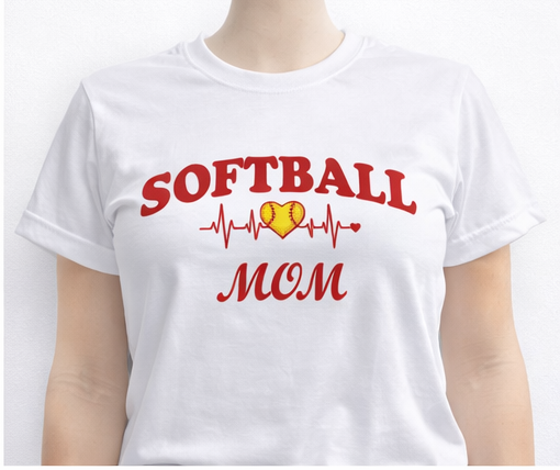 Softball Mom Heartbeat T-Shirt