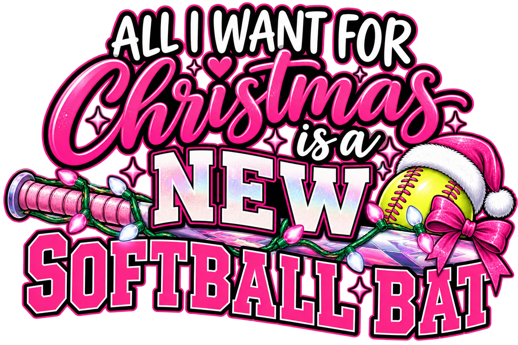 🎄 All I Want for Christmas Is a New Softball Bat Tee 🥎