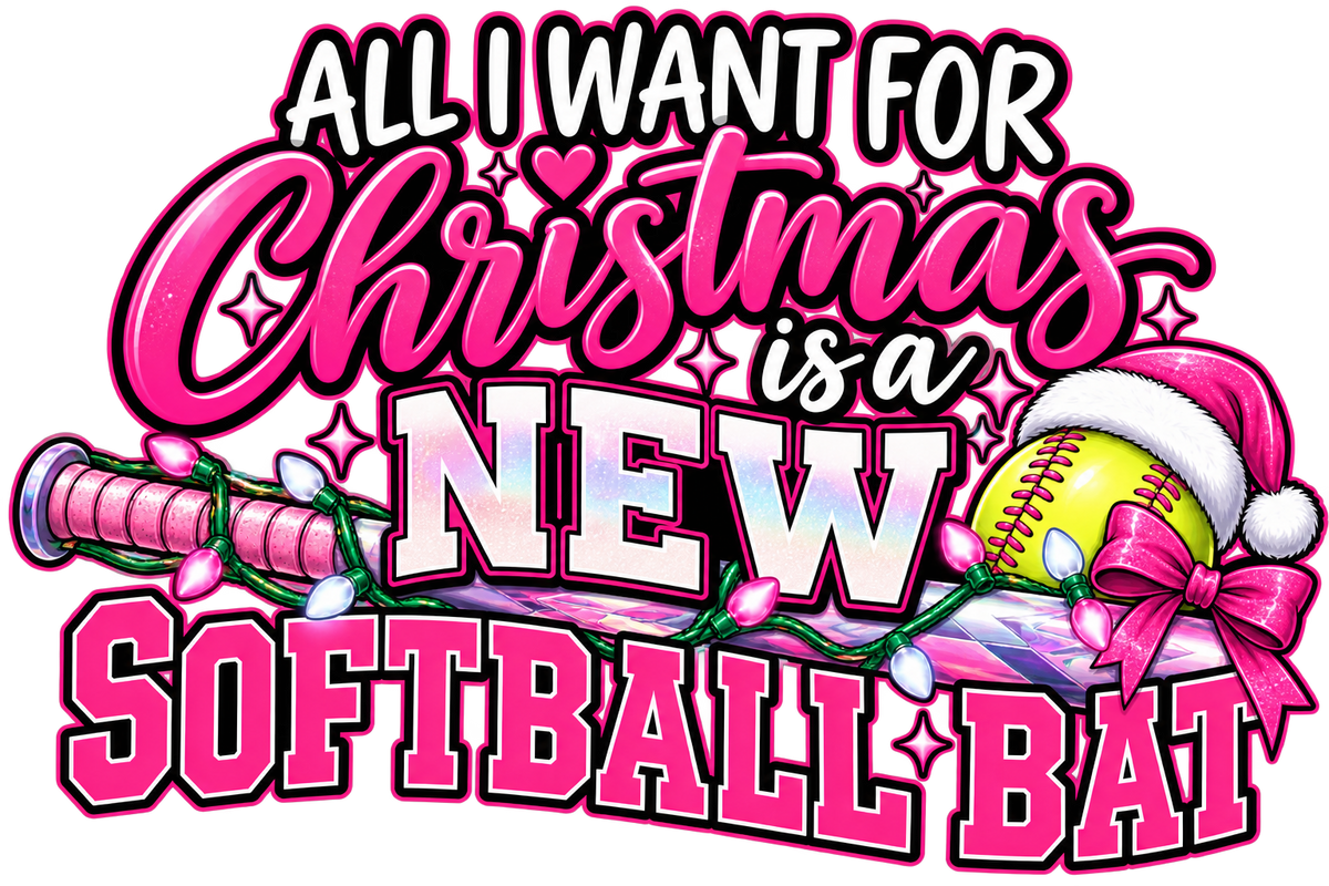🎄 All I Want for Christmas Is a New Softball Bat Tee 🥎